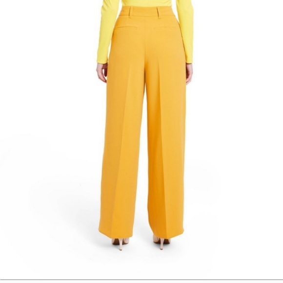 NWT Sergio Hudson x Target Yellow High-Waist Wide Leg Tailored Trousers - Picture 2 of 3